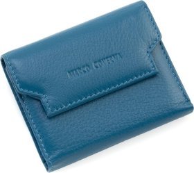 Женский кожаный кошелек маленького размера Marco Coverna 68640 Синий