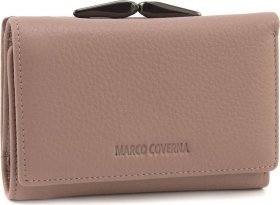 Кожаный женский кошелек с монетницей Marco Coverna 68675 Пудровый
