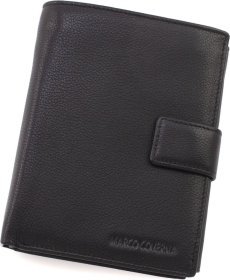 Мужское кожаное портмоне с блоком для карт и документов Marco Coverna 68661 Черное