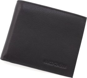 Мужское кожаное портмоне с зажимом для купюр Marco Coverna 68657 Черное