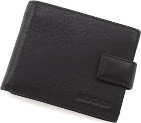 Мужское кожаное портмоне с блоком для карт и документов Marco Coverna 68660 Черное